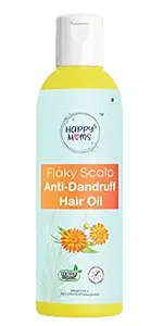 Happy Moms Flaky Scalp Anti-Dandruff Hair Oil, Certified Organic, Reduce dandruff and hair fall. Rosemary, Lavender & Calendula Essential Oils - 100 ML(Pack of 1)