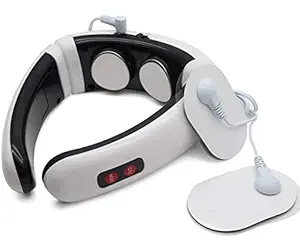 MEDIRELAX-Cervical Vertebra Treatment Instrument Magnetic Effect Pulse Neck Massage, Acupoint Magnetic Therapy Massager Therapy Neck Shoulder Massager With 2 Electrode Pads