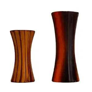 Combo 2 Pc - Exquisite Wooden Handcrafted Flower Vase / Pot for Home Decoration | Ideal for Living Room Decoration, Table Top Decoration (Without Flower)