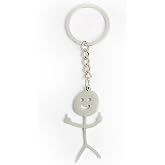 Spelt Stickman Metal Keychain