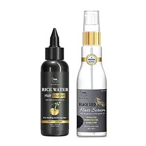 TNW-The Natural Wash Combo with Black Seed Hair Serum & Hair Vitalizer | For Manageable & Healthy Hair | With Black Seed & Rice Water