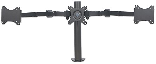 Manhattan Tischhalterung mit Monitorarm für 3x Displays bis 30 Zoll zweifach schwenkbar 461115 schwarz - 2