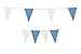Produktbild 10M Hellblau und Weiß Baby Geburtstag Girlande Wimpelgirlande Wimpelkette Gartenparty, Sommerfest Dekoration