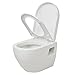 Produktbild vidaXL Keramik Wand-Hänge Toilette WC Absenkautomatik Softclose Sitz Badzimmer