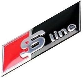 S-LINE RED &amp; BLACK STEERING WHEEL BADGE EMBLEM STICKER