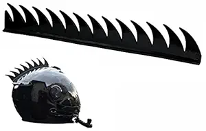 Miwings Cuttable Rubber Mohawk/Spikes Helmet Accessory for All Motorcycles, Dirt Bike and Normal Helmets (Black)