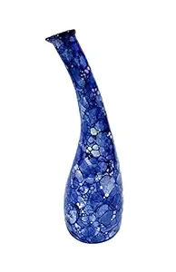 Ginni Designs Handcrafted Rock Pattern Hand-Painted Bottle Vase Bend Shape | Ceramic Flower Vases | Showpiece for Home Decoration
