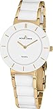 JACQUES LEMANS Damen Analog Quarz Uhr mit Edelstahl Armband 1-1866F