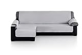 Poliester 100% Eiffel Textile Chaise Longue Cubre Sofá Acolchado, Brazo Izquierdo 240, 100% Poliester, Gris, 240x200x4 cm