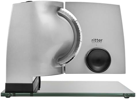 ritter 1, affettatrice elettrica con motore ECO, made in Germany, 65 W, Metallo, Argento Metallico