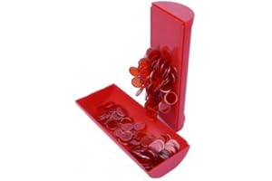 cavernedesjouets Loto Boite magnetique Baton + 100 pions de marquage Rouge - kit Bingo ramasse et Rangement - Set Accessoires Joueur + Carte