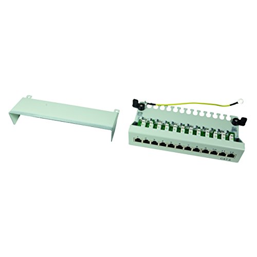 LogiLink Professional Cat.6 (250 MHz) Patchpanel – Verteilerfeld, Tisch/Wand/Desktop, STP (geschirmt) 12-Port (RJ45) - 4