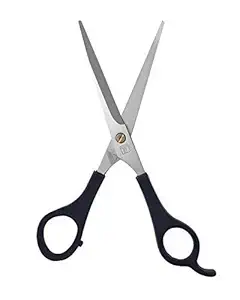 Foreign Holics Foreignholics Hair Cutting Scissor Smooth And Comfortable (Black, 7-Inch) (Black)