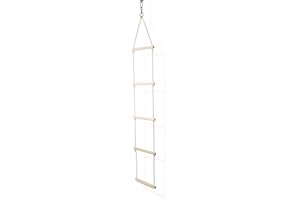 MAMOI® Rope Ladder Durable climbing ladder for children made of wood and cotton cord | Rope Ladder Swing Indoor and Outdoor | Sustainable Hanging Ladder Scandinavian Design | 100% ECO | Made in EU