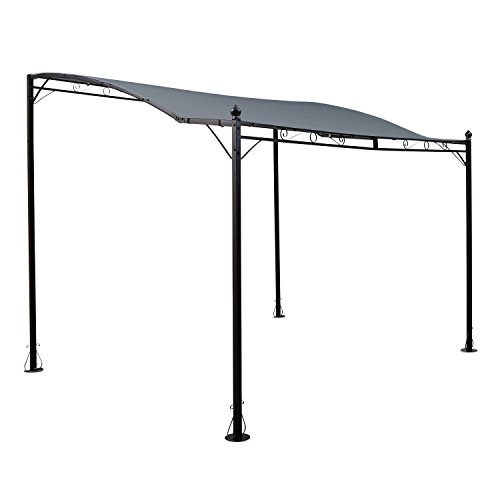 Blumfeldt Allure Pérgola • Carpa parasol de diseño • Recubrimiento impermeable • Toldo de poliéster • Marquesina de techo estable • Ideal jardines, terrazas, patios y porches • 300x250cm • Gris oscuro