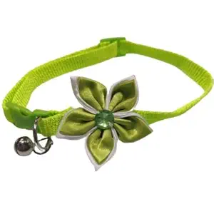 Kiki N Pooch Adjustable Soft Embossed Flower Design Puppy Cats Kitten Collars - Color May Vary