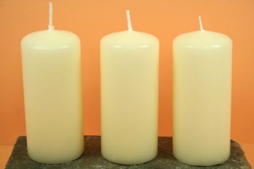 10 creme ALTAR - STUMPENKERZEN KERZE DEKO 100 x 48 mm