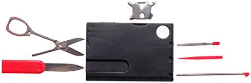 Wallet Army Knife Card with Multiple Use Emergency Survival Pocket Tools (Red)