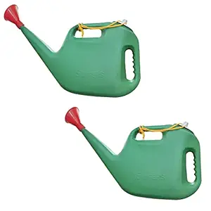 Xela Lightweight Green Plastic Can with Shower Nozzle for Plants, Flower, Indoor & Outdoor Gardening | Perfect Gardening Tool - 5 Liter 51x14x25cm ( Pack of 2 )