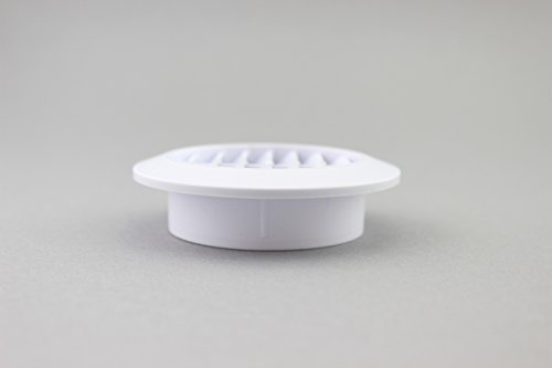 Lüftungsgitter Abschlussgitter rund Ø 90 mm weiß mit Insektennetz Gitter ABS Kunststoff witterungsbeständig Insektenschutz - 5