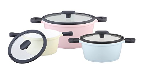 Mulex 120309 Topfset Happiness 6-teilig Aluguss, pastell, 20 cm