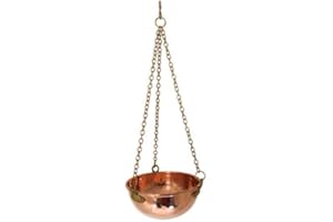 ‎COPPER GARDEN Copper Garden hängende Kupferschale 1 Liter Sauna-Aromaschale aus schwerem Kupfer mit Messingketten I Handgearbeitete Kupferschüsseln in versch. Größen I Vielseitige Hängeschale I Saunaschale