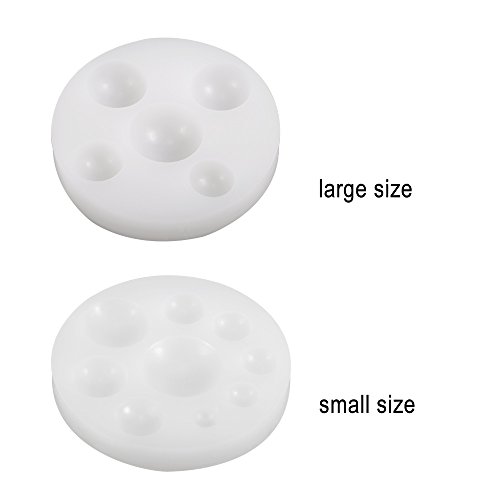 Anself DIY Gießform Epoxy Schmuckguss-Form für Schmuck und Nagel Deko, Kleine und große runde Vertiefungen - 5