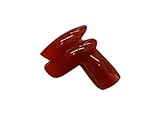 100 x Top Quality False medium/long length Full Coverage Oval Rounded Tip French Full false nails, 10 different sizes (10 of each size) & small glue by Fat-Catz-copy-catz (100x Dark Red Oval Nails)