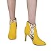 Produktbild TianWlio Stiefel Frauen Herbst Winter Schuhe Stiefeletten Boots Mode Schuhe Zurück Reißverschluss High Heel Bedruckte Spitzen Stiletto Stiefeletten Gelb 37