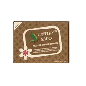 Earthy Sapo Handmade Reetha Shampoo Bar, for dry hair (reetha & coconut milk), 100g, Pack of 1