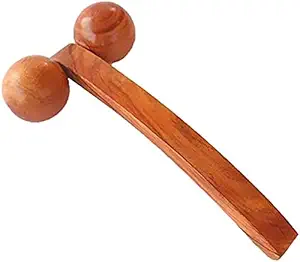 Jtku Handicraft Rose Wood Handheld 9? Roller Unisex Massager Full Body for Calf Back Neck Shoulder Deep Tissue Muscle Relaxation Acupressure Massage Therapy Self Massager