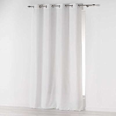 Douceur d'Intérieur Absolu Rideau a Œillets 140 x 280 cm Microfibre Unie ABSOLU Polyester, Blanc, 280x140 cm