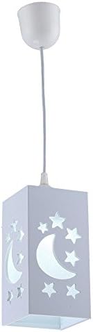 CCYYJJ Light Pipe Suspended, Intention Honor Sculpture Star Star Moon Ryo Hanging Light Lamp Child Leave Pvc Plastic Hanging Light Decoration Lamp Dining Room 100 * 100 * 200 Mm Height Adjustable Seat E 27 Fashion.Z ( Color: White )
