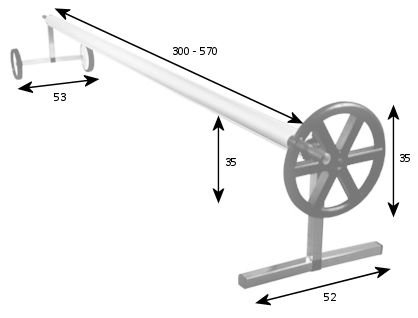 Zelsius – Fahrbares Edelstahl Aufrollsystem, für Solar und Pool Planen und Abdeckungen von 300 bis 570 cm - 3