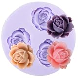 Abmessung: ca. 2,2 x 1,8 cm *Versand aus Deutschland* 100 St. ROSE SILIKON AUSSTECHER Ausstechform fuer Marzipan Fondant Tortendeko Seife Form