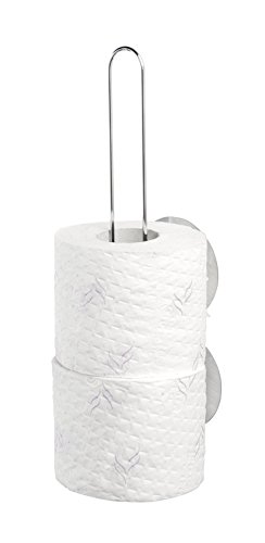 WENKO 22209100 Static-Loc Wand-Ersatzrollenhalter Osimo – Befestigen ohne bohren, Stahl, 8 x 33 x 11 cm, Chrom - 3