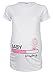 Happy Mama. Woman's Maternity Funny Baby Loading Print T-shirt Top. 617p (White & Pink, UK 10/12)