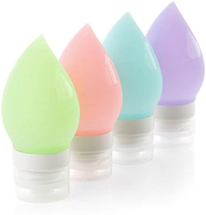 4X FANYI 2.6oz,75ml,Silicone Travel Bottle Leakproof, BPA Free,Refillable Cosmetic Travel Containers TSA Airline Carry-On Approved Squeezable Refillable Containers For Shampoo