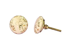 Pahal Home Store Ceramic Drawer knobs for Dresser Wardrobe Cabinet cupboards Door knobs for Drawers Handle & Kitchen Cabinets Home Interior Decor Hardware (Rose Golden)Pack of 2