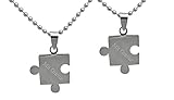 puzzle kette silber Partnerkette mit Anhängern im ausgefallenen Design dank individueller Wunschgravur eine tolle und persönliche Geschenkidee Lieferumfang: 2 Gravierte Anhänger, 2 Ketten, 2 Schmuckbeutel