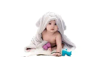 A Baby Cherry - Organic Bamboo Hooded Baby Towel || Ultra Absorbent & Ultra Soft || Organic Cotton Towel for Infants & Toddlers ||Perfect Baby Shower Gift || 500 GSM (Grey)