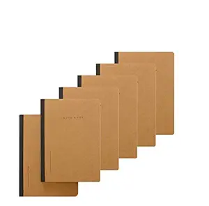 Groupy Executive Series 80gsm Ruled Notebooks Bundle Set for Office Work or College Students Notes Writing - A5 Size, Pack of 6 Stationery Notebook Journal - Eco Friendly Recycled Kraft Paper Cover