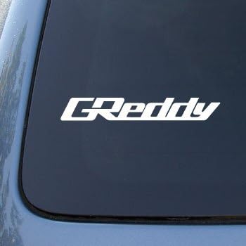 GReddy LOGO - 6 WHITE DECAL - Car, Truck, Notebook, Vinyl Decal Sticker by No Free Rides
