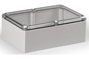 M-E-T MARKTPLATZ-ELEKTROTECHNIK ABS Industriegehäuse Klemmkasten IP66 (LBH 160x240x91 mm, Deckel transparent)