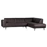 Neu & originalverpackt Maison ESTO Eckgarnitur Statement Eco Leder grau Couch Sofa Ecksofa Ledercouch Longchair rechts