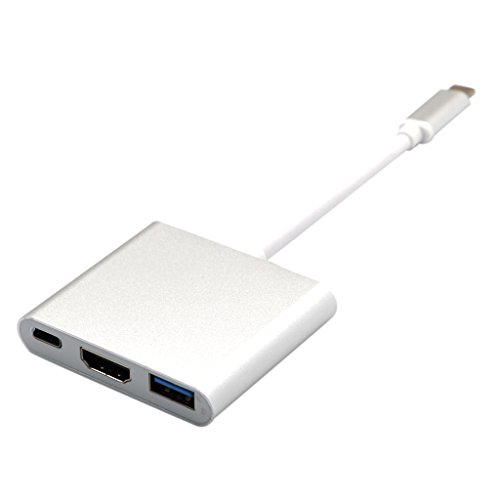 MagiDeal 3 In 1 Typ C USB 3.1 Zu USB C , USB Typ C zu 4k HDMI , USB Typ C zu USB 3.0 Adapter Kabel Hub Für Macbook Silber