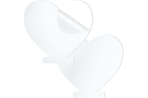 HAOHAI 8 fogli acrilici per base leggera, foglio acrilico trasparente, lavagna in plastica per base a LED, progetti di visualizzazione fai da te, segni, spessore 2 mm (a forma di cuore)