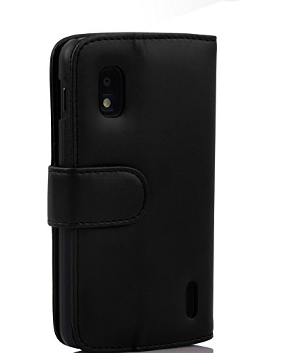 Cadorabo  Premium       Book Style Funda Estilo Cartera para LG Google Nexus 4  en   xido de Negro