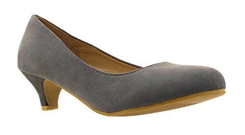 ladies grey kitten heel shoes