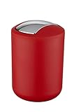 Wenko 21216100 Schwingdeckeleimer Brasil Rot S - absolut bruchsicher, Fassungsvermögen 2 L, Thermoplastischer Kunststoff (TPE), 14 x 21 x 14 cm